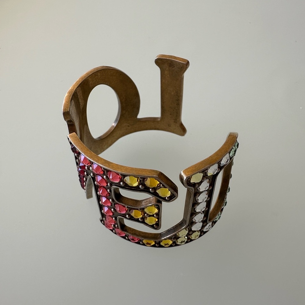 Gucci Colorful Rhinestone Cuff Bracelet - Picture 7 of 8
